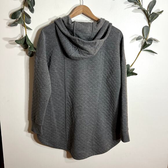 Gray Tunic Length Full Zip Sweatshirt - Picture 4 of 4